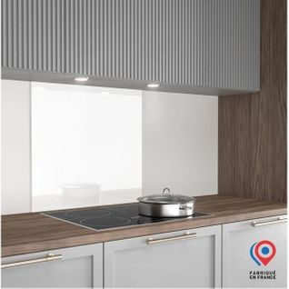 Crédence - Fond De Hotte - Verre - Extra Blanc - Laqué Blanc - 700*600 - 6 Mm