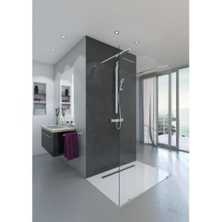 Paroi De Douche En Kit Baltique Claire - Verre Timeless 8 Mm Trempé Saint-gobain - L.140 Cmxh.198 Cm