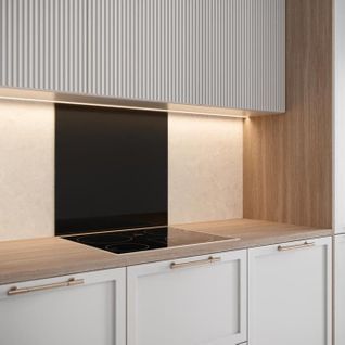 Fond De Hotte En Verre Emaille Noir 70x60