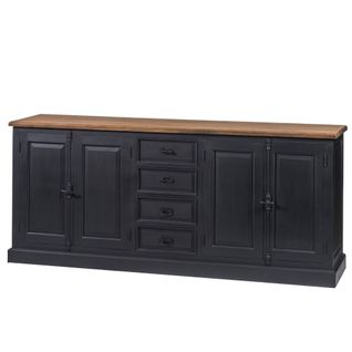 Buffet Bas En Bois Noir 4 Portes  4 Tiroirs - Dalila