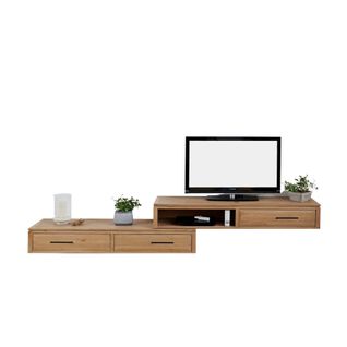 Ensemble Meuble TV Suspendu En Chêne Clair 2 Éléments - Boston