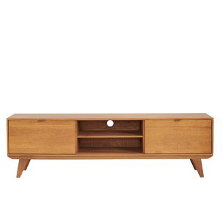 Meuble TV Rétro En Bois 2 Niches 2 Portes L180 Bronze - Mallet