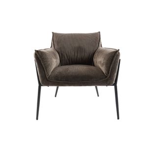 Fauteuil à Accoudoirs Pieds Métal Et Velours - Roxane