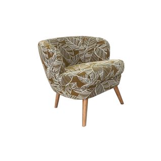 Fauteuil Rétro En Tissu Jacquard Motifs Floraux - Dagobert