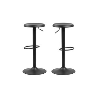 Tabourets De Bar Réglables Et Pivotants Noirs (lot De 2) - Marcus