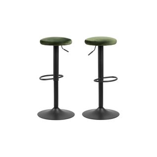 Tabourets De Bar Réglables Et Pivotants En Velours (lot De 2) - Marcus