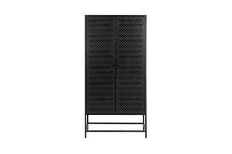 Buffet Haut Scandinave En Métal Noir 2 Portes - Harlow