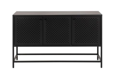 Buffet Bas Scandinave En Métal Noir 3 Portes L125 - Harlow