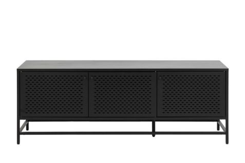 Buffet Bas Scandinave En Métal Noir 3 Portes L160 - Harlow