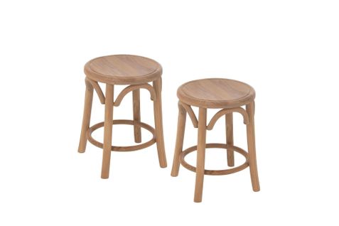 Tabourets Rétro En Teck Naturel (lot De 2) - Frasi