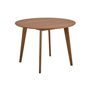 Table à Manger Ronde En Bois D105 Noyer 4 Places - Leta