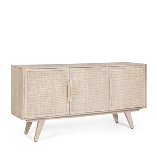 Buffet Bas En Bois De Manguier Blanchi 3 Portes - Shanna