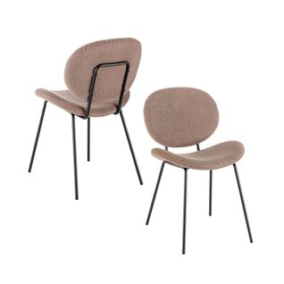 Chaises De Salle à Manger Design En Tissu Bouclette (lot De 2) - Kim