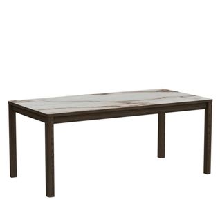 Table Rectangulaire En Céramique Et Chêne Fumé 6 Places L180 - Simone