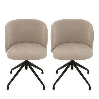 Chaises Pivotantes Réglables En Hauteur En Tissu (lot De 2) - Mia