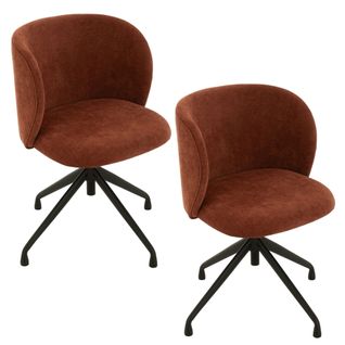 Chaises Pivotantes Réglables En Hauteur En Tissu (lot De 2) - Mia