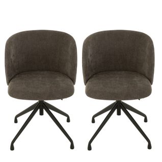 Chaises Pivotantes Réglables En Hauteur En Tissu (lot De 2) - Mia