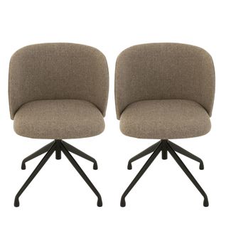 Chaises Pivotantes Réglables En Hauteur En Lin (lot De 2) - Mia