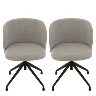 Chaises Pivotantes Réglables En Hauteur En Lin (lot De 2) - Mia