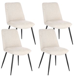 Chaises De Salle à Manger En Tissu Beige (lot De 4) - Corine