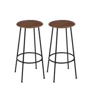 Tabourets De Bar En Bois Et Métal Style Industriel (lot De 2) - Varny