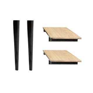 Lot De 2 Rallonges Bois Table Ronde D105 Pieds Fuseau - Victoria
