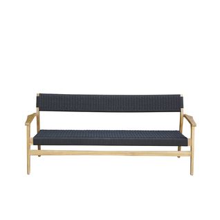 Banc De Jardin En Teck Massif Et Cordage 165cm Noir Manille