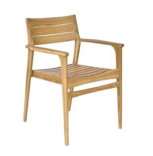 Fauteuil De Jardin En Teck Massif Et Cordage Beige Calvi