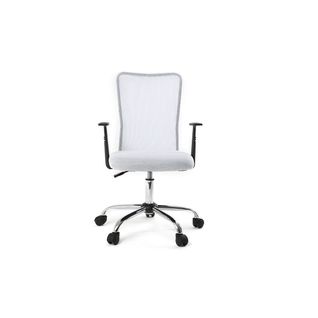 Fauteuil De Bureau à Roulettes Design En Mesh Blanc Et Acier Chromé Pluz