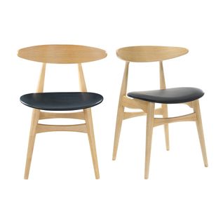 Chaises Scandinaves En Bois Clair Et Noir (lot De 2) Walford