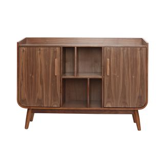 Buffet Vintage En Bois Foncé Noyer 2 Portes L122 Cm Hallen