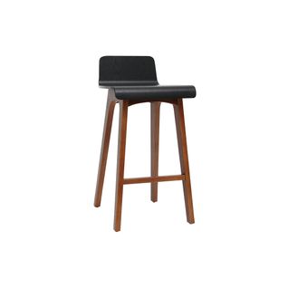 Chaise De Bar Scandinave Noir Et Bois Foncé H65 Cm Baltik