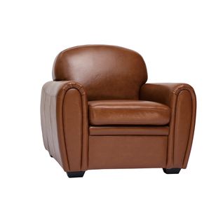 Fauteuil Vintage Cuir Marron Club