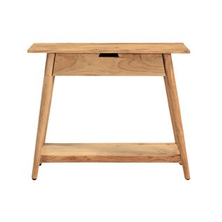 Console Naturelle Avec Tiroir En Bois Massif L90 Cm Franklin