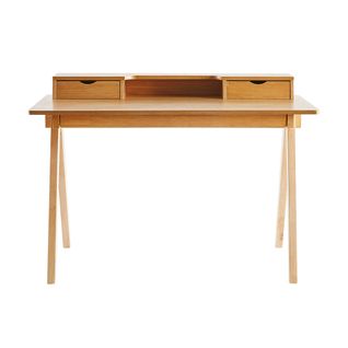 Bureau Avec Rangements Bois Clair L120 Cm Pulito