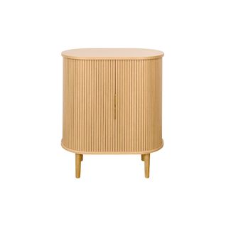 Buffet Haut Vintage Avec Portes Coulissantes Bois Clair Chêne L70 Cm Epic