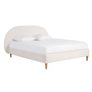 Lit 2 Places 160x200 En Tissu Effet Laine Bouclée Charline