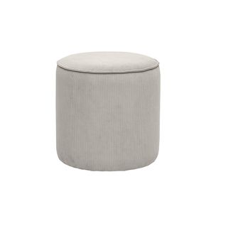 Pouf Rond En Tissu Velours Côtelé Taupe D40 Cm Paul