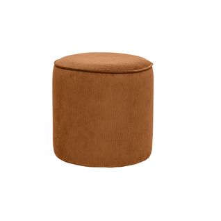 Pouf Rond En Velours Côtelé Terre Brûlée D40 Cm Paul
