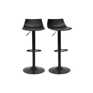 Tabourets De Bar Réglables Design Noirs (lot De 2) Kelly