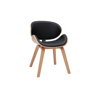 Chaise Design Noire Et Bois Clair Walnut