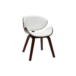 Chaise Design Blanche Et Bois Foncé Noyer Walnut