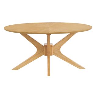 Table Basse Ovale Bois Clair Chêne L90 Cm Dielli