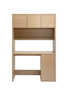 Bureau Bibliothèque Avec Rangements Finition Bois Clair Chêne L115 Cm Wissem