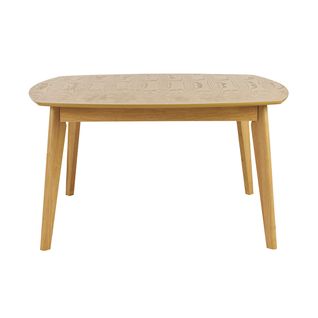 Table à Manger Carrée Scandinave Bois Clair Chêne L140 Cm Leena