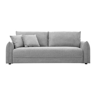 Canapé 3 Places En Tissu Effet Velours Texturé Gris Pio