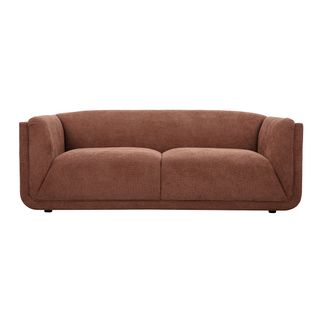 Canapé Design 3 Places En Tissu Chenille Terre Brûlée Hosbo