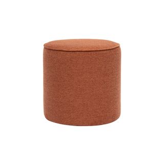Pouf Rond En Tissu Effet Velours Texturé Terre Brûlée D40 Cm Paul