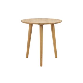 Table à Manger Ronde En Bois Clair Chêne Massif D75 Cm Oksana