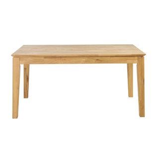 Table à Manger Extensible Rectangulaire En Bois Clair Chêne Massif L160-220 Cm Yulia